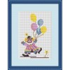 Clown cross stitch kit by Mamie Designs.