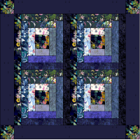 Log Cabin Fluer Wall Quilt pattern