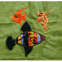 An applique pattern for a fish