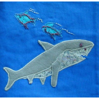 An applique pattern for a shark
