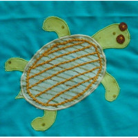An applique pattern for a turtle