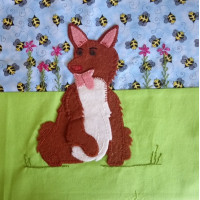 An applique pattern for a dog