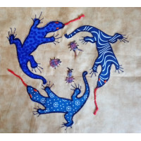 An applique pattern for lizards