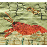An applique pattern for a lobster